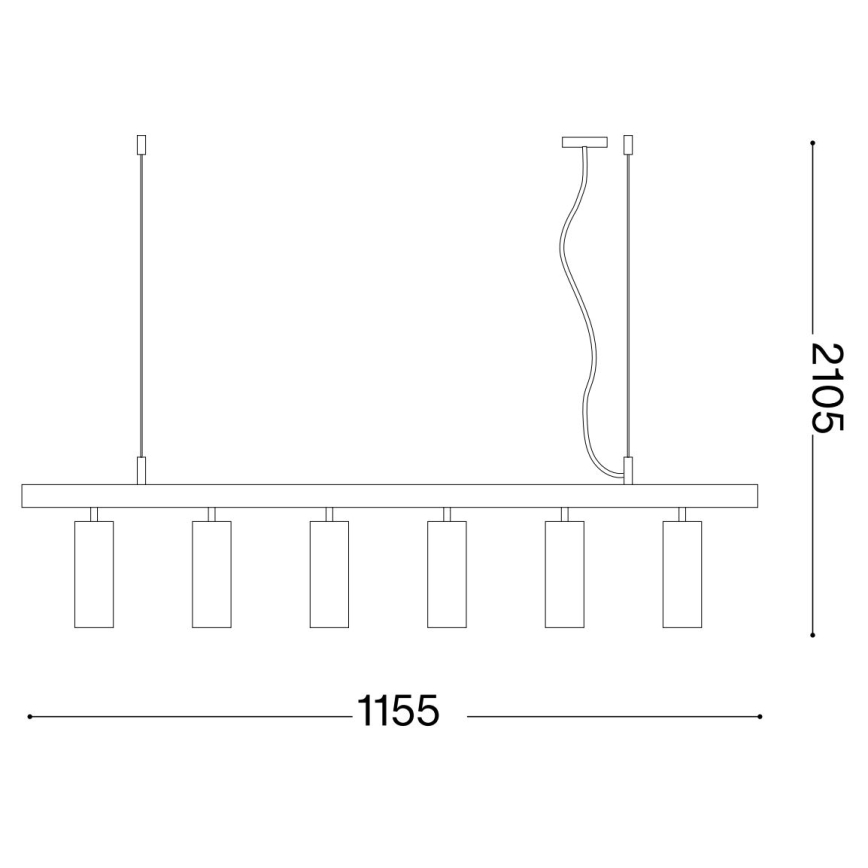 Ideal Lux - LED Chandelier on a string DYNAMITE 6xGU10/7W/230V CRI 90 black/brass