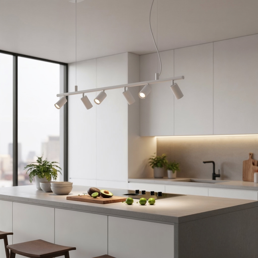 Ideal Lux - LED Chandelier on a string DYNAMITE 6xGU10/7W/230V CRI 90 white