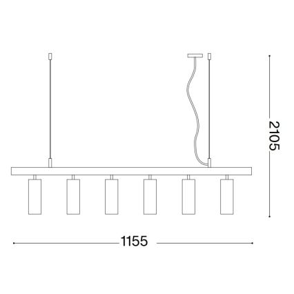 Ideal Lux - LED Chandelier on a string DYNAMITE 6xGU10/7W/230V CRI 90 white