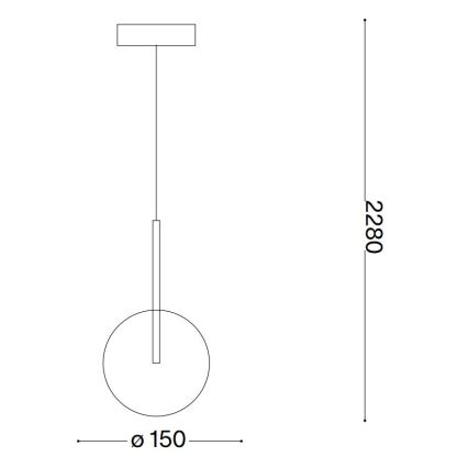 Ideal Lux - LED Chandelier on a string EQUINOXE 1xG4/2W/230V d. 15 cm brass/clear