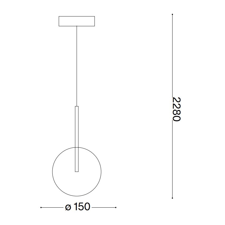 Ideal Lux - LED Chandelier on a string EQUINOXE 1xG4/2W/230V d. 15 cm brass/clear