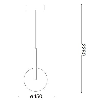 Ideal Lux - LED Chandelier on a string EQUINOXE 1xG4/2W/230V d. 15 cm brass/clear