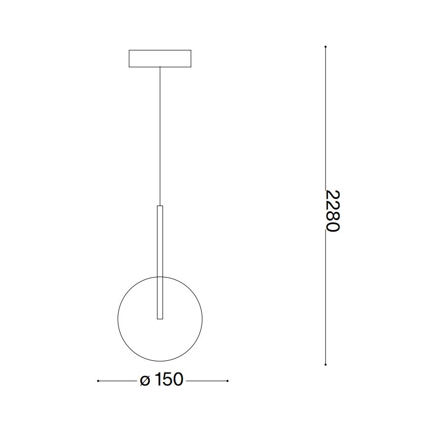 Ideal Lux - LED Chandelier on a string EQUINOXE 1xG4/2W/230V d. 15 cm brass/clear