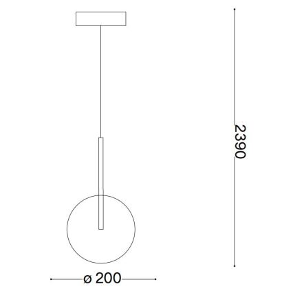 Ideal Lux - LED Chandelier on a string EQUINOXE 1xG4/2W/230V d. 20 cm brass/smoky