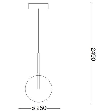 Ideal Lux - LED Chandelier on a string EQUINOXE 1xG4/2W/230V d. 25 cm brass/clear