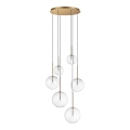 Ideal Lux - LED Chandelier on a string EQUINOXE 6xG4/2W/230V d. 65 cm brass/clear