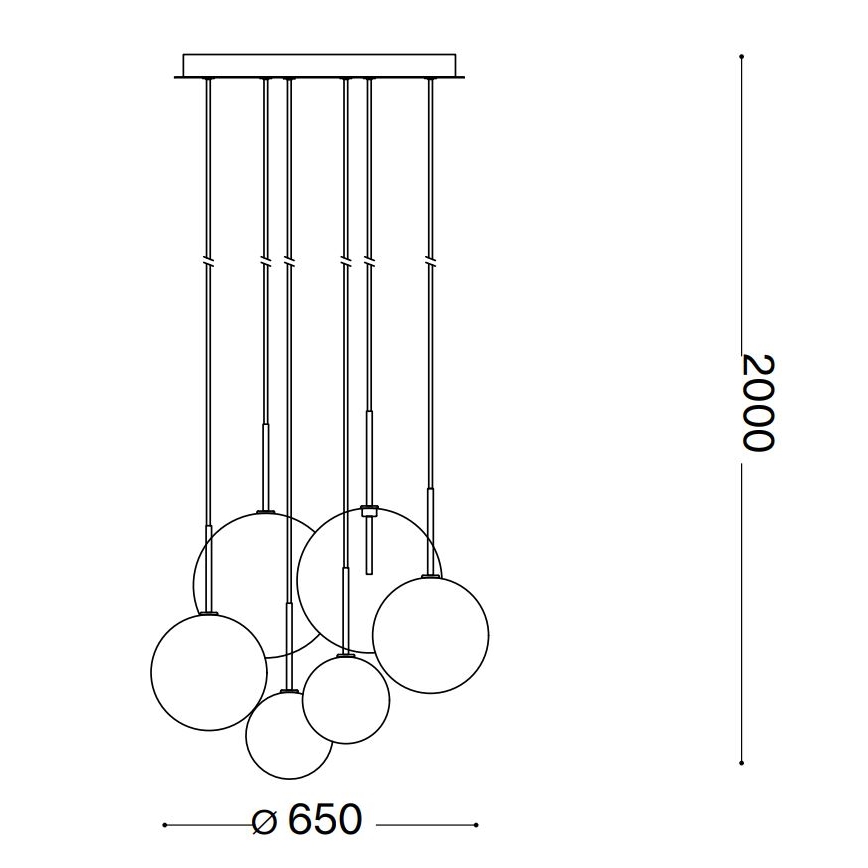 Ideal Lux - LED Chandelier on a string EQUINOXE 6xG4/2W/230V d. 65 cm brass/clear
