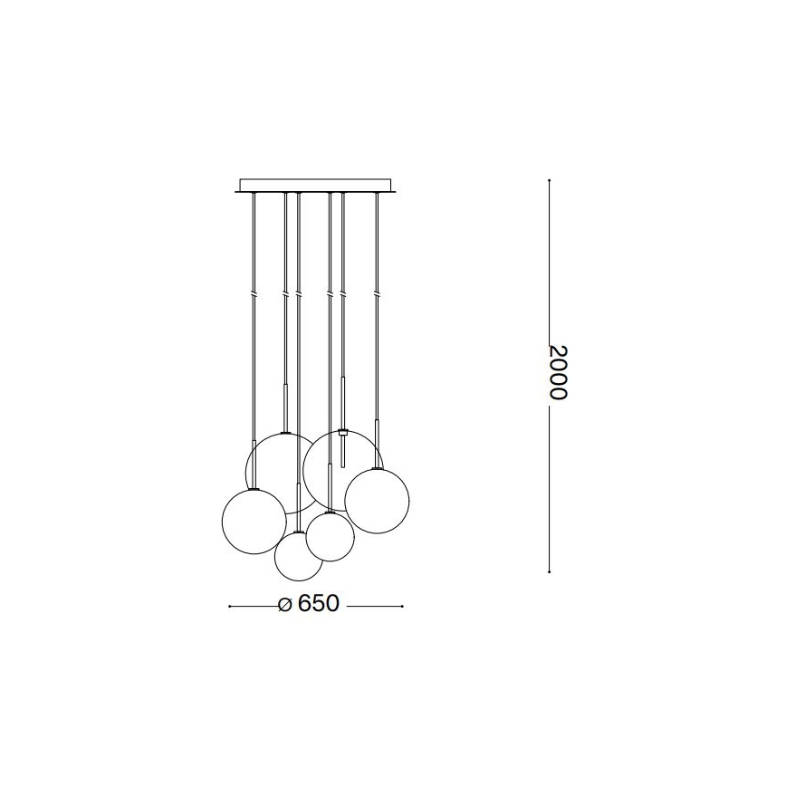 Ideal Lux - LED Chandelier on a string EQUINOXE 6xG4/2W/230V d. 65 cm shiny chrome/smoky