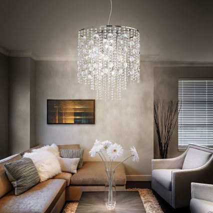 Ideal Lux - LED Crystal chandelier on a string EVASIONE 10xG9/3W/230V d. 51 cm shiny chrome