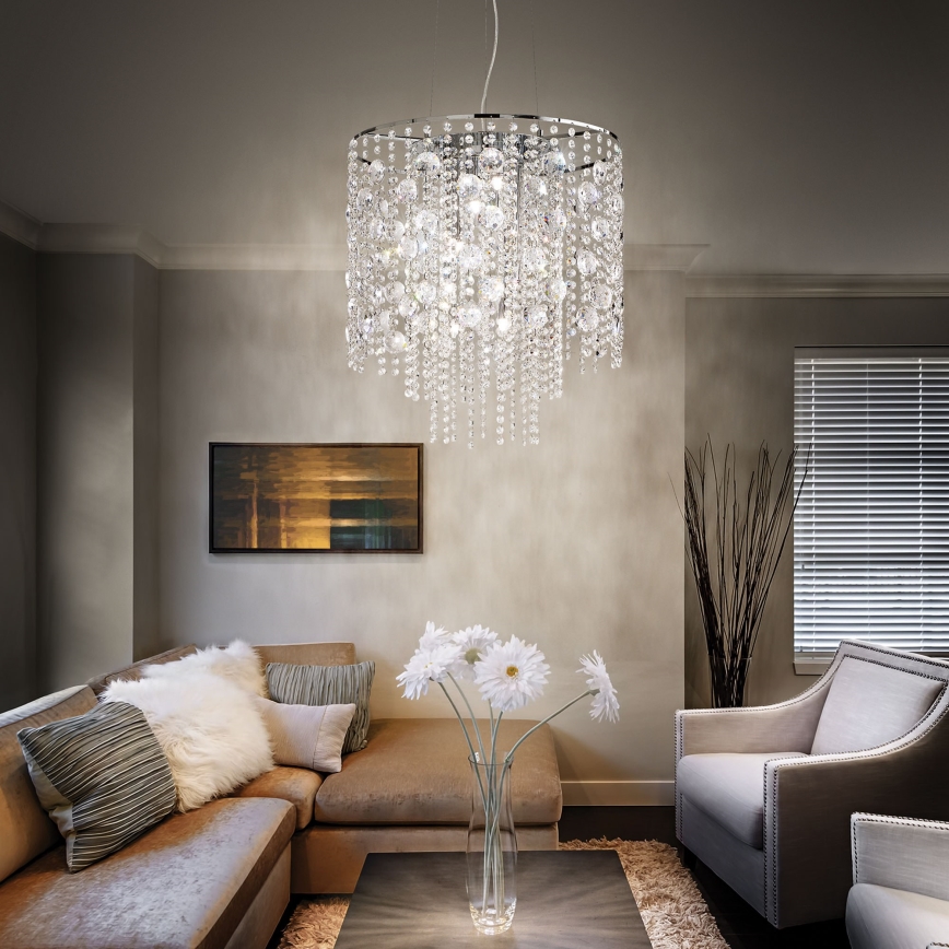 Ideal Lux - LED Crystal chandelier on a string EVASIONE 10xG9/3W/230V d. 51 cm shiny chrome
