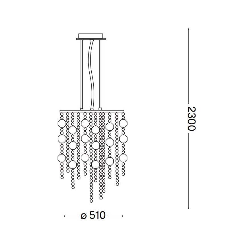 Ideal Lux - LED Crystal chandelier on a string EVASIONE 10xG9/3W/230V d. 51 cm shiny chrome