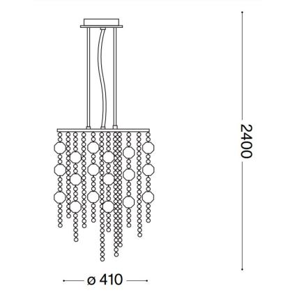 Ideal Lux - LED Crystal chandelier on a string EVASIONE 8xG9/3W/230V d. 41 cm shiny chrome