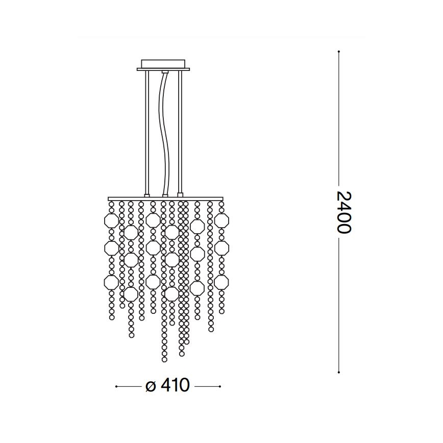 Ideal Lux - LED Crystal chandelier on a string EVASIONE 8xG9/3W/230V d. 41 cm shiny chrome