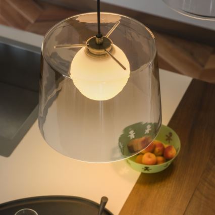 Ideal Lux - LED Chandelier on a string FADE 1xG9/3W/230V d. 27,3 cm gold/smoky