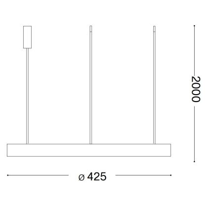 Ideal Lux - LED Chandelier on a string GEMINI LED/38W/230V d. 42,5 cm CRI 90 black