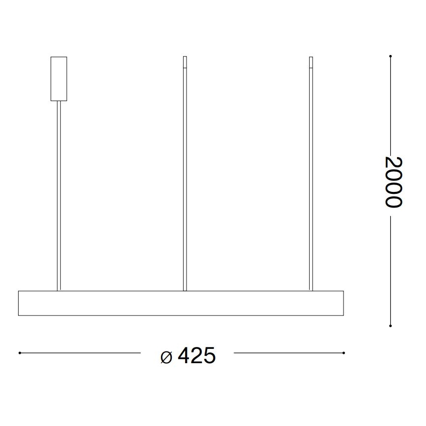 Ideal Lux - LED Chandelier on a string GEMINI LED/38W/230V d. 42,5 cm CRI 90 black