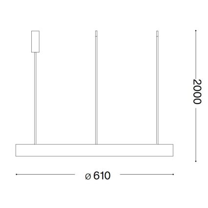 Ideal Lux - LED Chandelier on a string GEMINI LED/48W/230V d. 61 cm CRI 90 gold