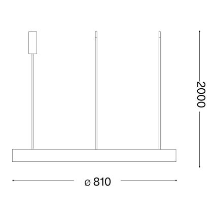 Ideal Lux - LED Chandelier on a string GEMINI LED/59W/230V d. 81 cm CRI 90 gold