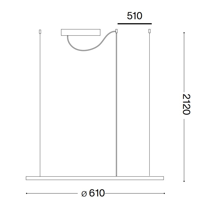 Ideal Lux - LED Chandelier on a string HULAHOOP LED/28W/230V 3000K d. 61 cm CRI 90 white