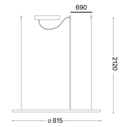 Ideal Lux - LED Chandelier on a string HULAHOOP LED/39W/230V 3000K d. 81,5 cm CRI 90 white