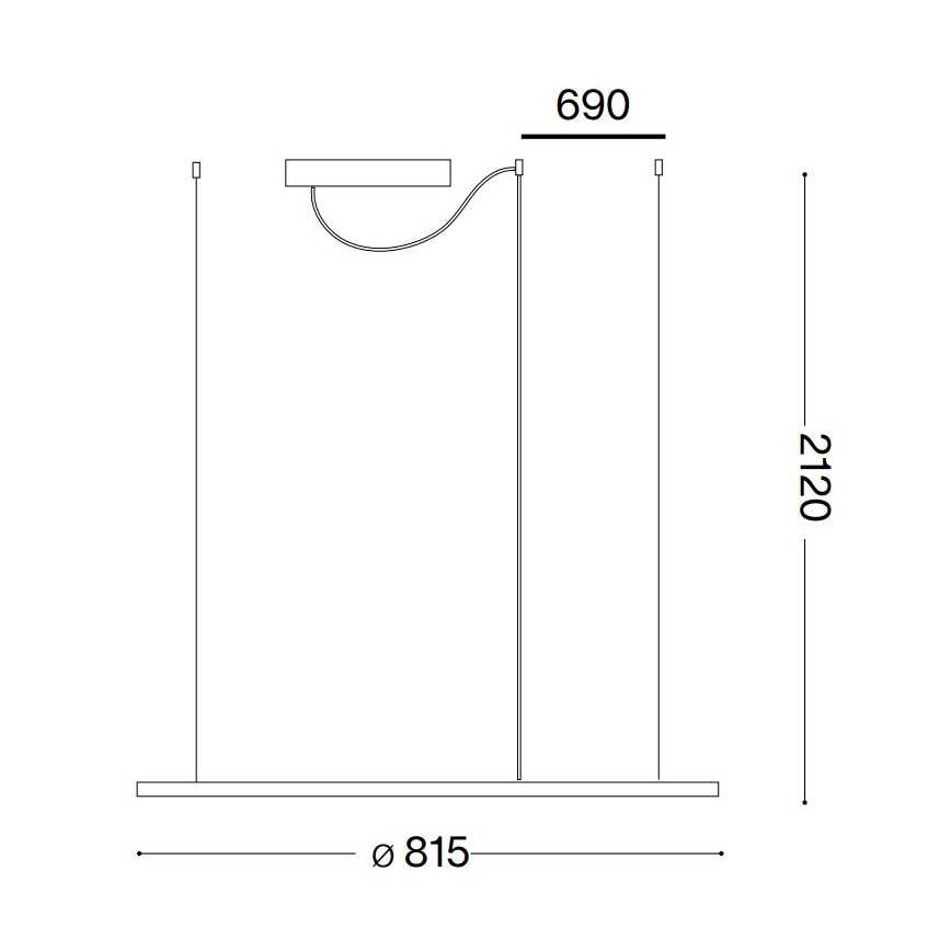 Ideal Lux - LED Chandelier on a string HULAHOOP LED/39W/230V 3000K d. 81,5 cm CRI 90 white