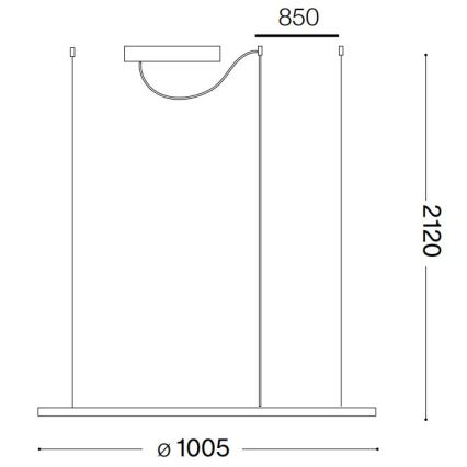 Ideal Lux - LED Chandelier on a string HULAHOOP LED/46W/230V 3000K d. 100 cm CRI 90 white