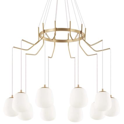 Ideal Lux - LED Chandelier on a string KAROUSEL 10xG9/3W/230V d. 82,5 cm brass