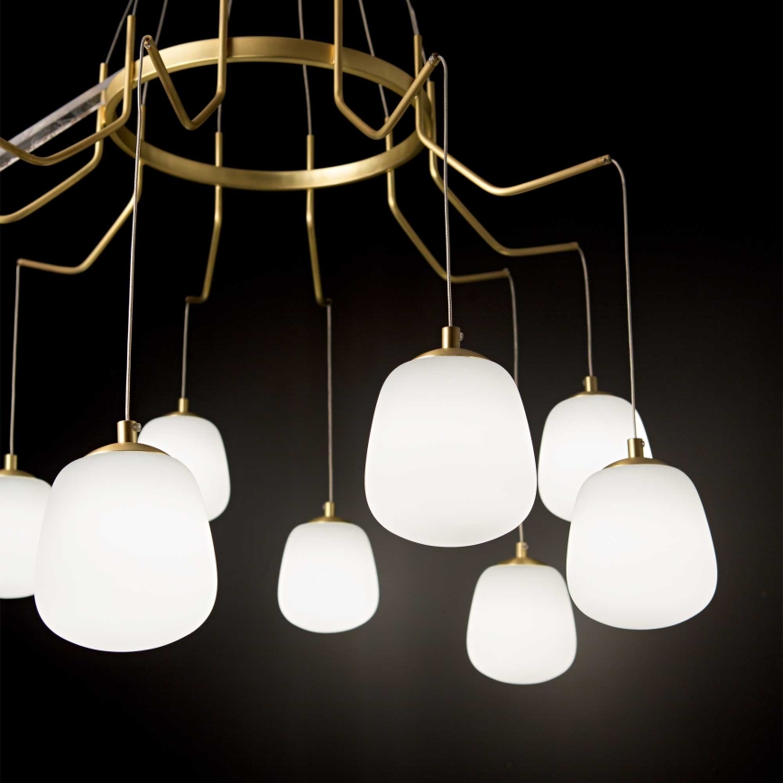 Ideal Lux - LED Chandelier on a string KAROUSEL 10xG9/3W/230V d. 82,5 cm brass