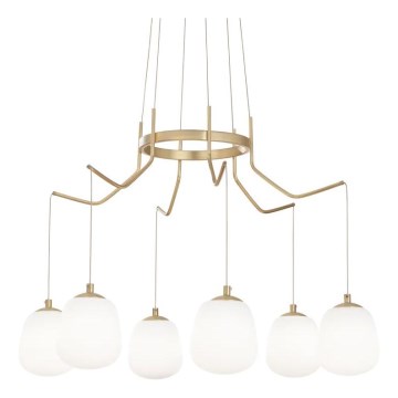 Ideal Lux - LED Chandelier on a string KAROUSEL 6xG9/3W/230V d. 72 cm brass