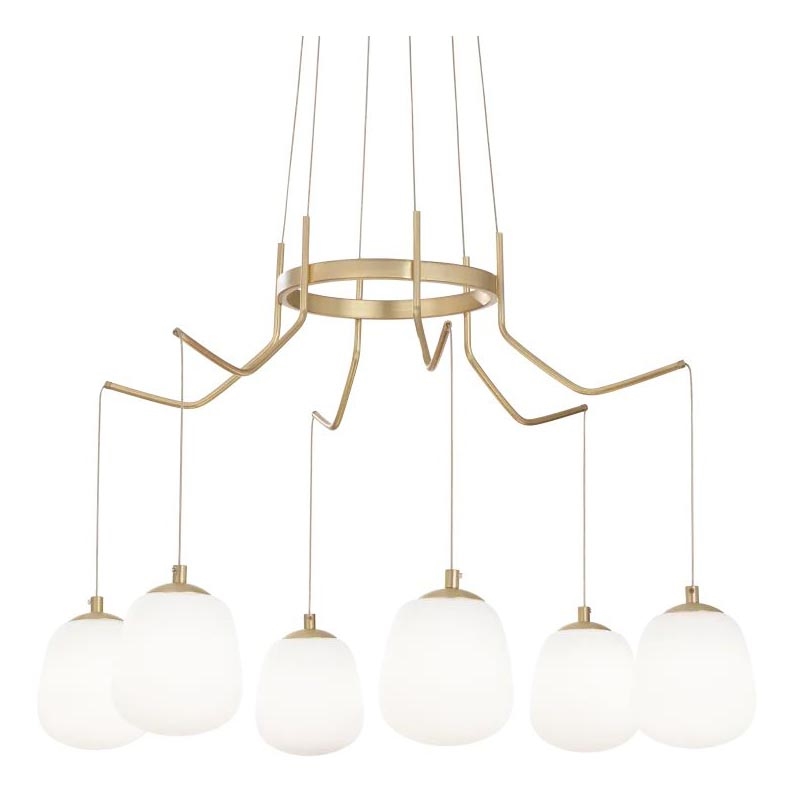 Ideal Lux - LED Chandelier on a string KAROUSEL 6xG9/3W/230V d. 72 cm brass