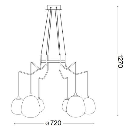 Ideal Lux - LED Chandelier on a string KAROUSEL 6xG9/3W/230V d. 72 cm brass