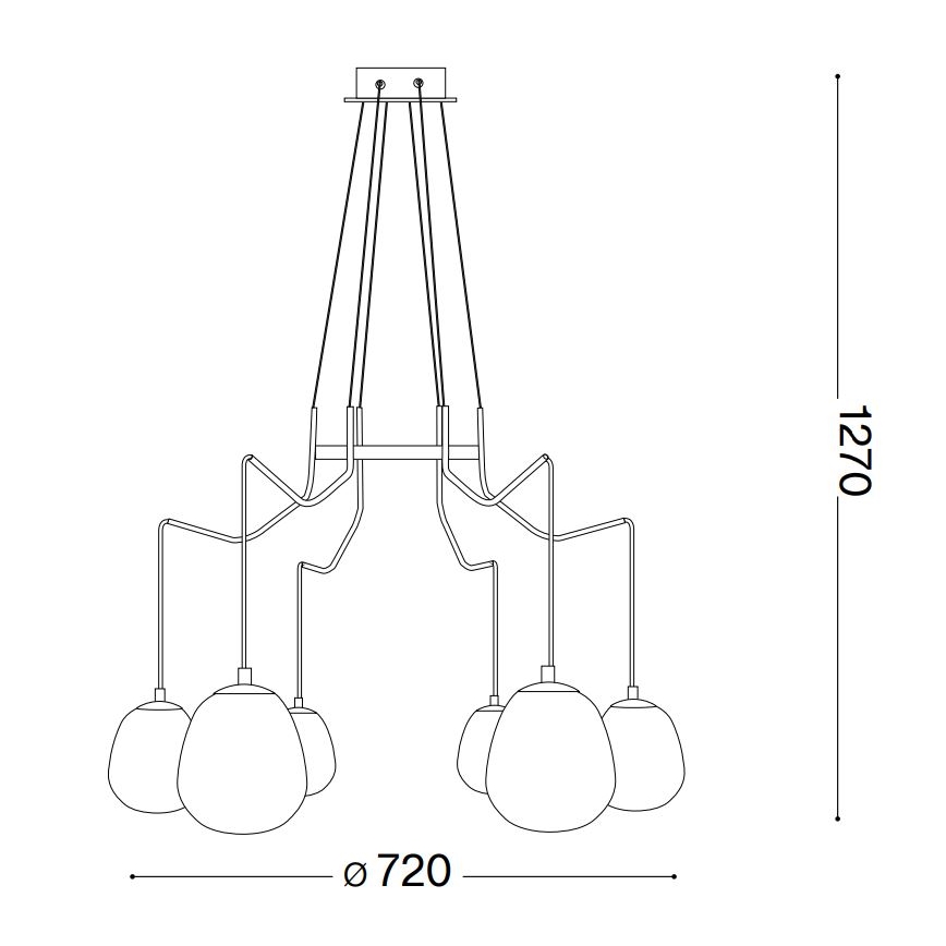 Ideal Lux - LED Chandelier on a string KAROUSEL 6xG9/3W/230V d. 72 cm brass