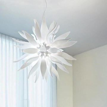 Ideal Lux - LED Chandelier on a string LEAVES 12xG9/3W/230V d. 80 cm white