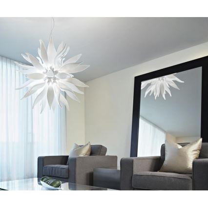 Ideal Lux - LED Chandelier on a string LEAVES 12xG9/3W/230V d. 80 cm white