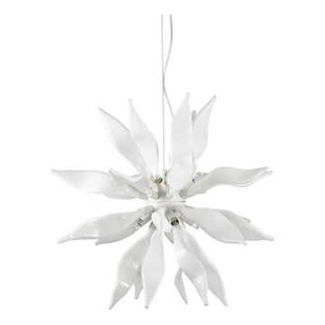 Ideal Lux - LED Chandelier on a string LEAVES 8xG9/3W/230V d. 63 cm white