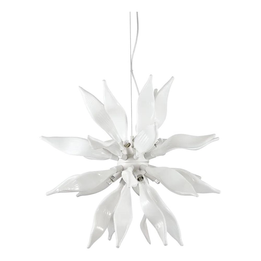 Ideal Lux - LED Chandelier on a string LEAVES 8xG9/3W/230V d. 63 cm white