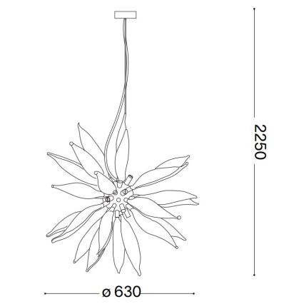 Ideal Lux - LED Chandelier on a string LEAVES 8xG9/3W/230V d. 63 cm white