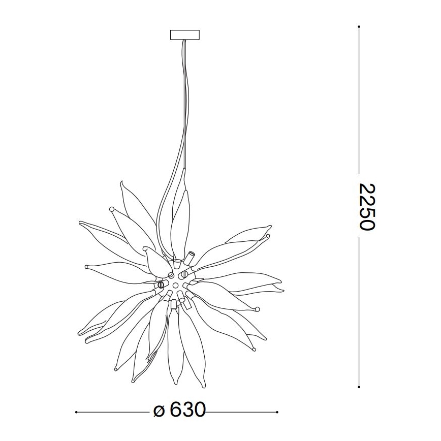 Ideal Lux - LED Chandelier on a string LEAVES 8xG9/3W/230V d. 63 cm white
