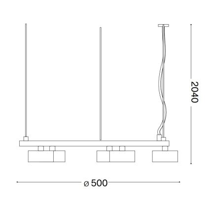 Ideal Lux - LED Chandelier on a string MINOR 5xGX53/9W/230V d. 50 cm black