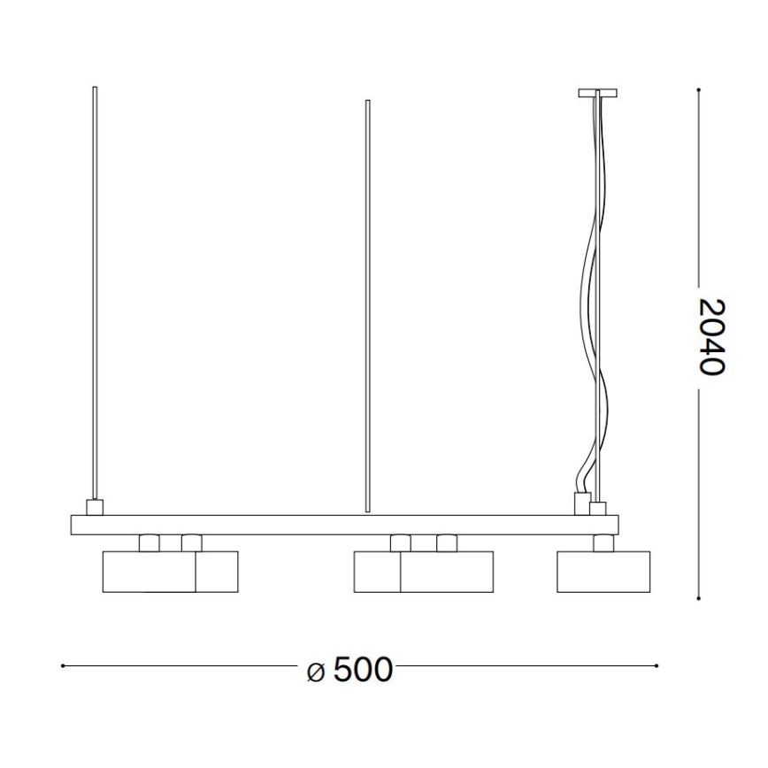 Ideal Lux - LED Chandelier on a string MINOR 5xGX53/9W/230V d. 50 cm black