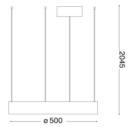Ideal Lux - LED Chandelier on a string ORACLE LED/28W/230V 3000K d. 50 cm CRI 90 black