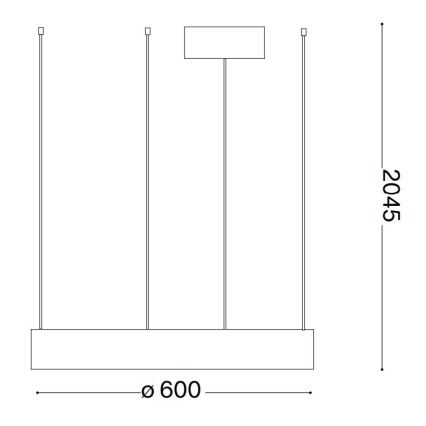 Ideal Lux - LED Chandelier on a string ORACLE LED/33W/230V 3000K d. 60 cm CRI 90 black