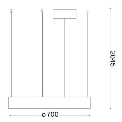 Ideal Lux - LED Chandelier on a string ORACLE LED/35W/230V 3000K d. 70 cm CRI 90 black