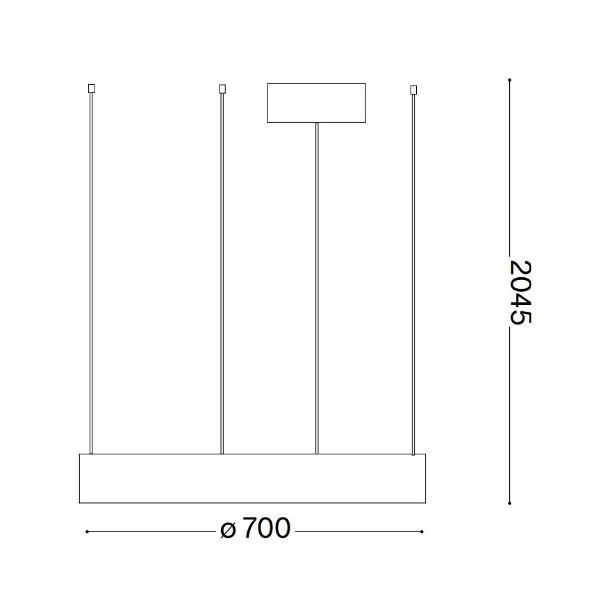 Ideal Lux - LED Chandelier on a string ORACLE LED/35W/230V 3000K d. 70 cm CRI 90 black