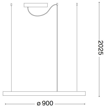 Ideal Lux - LED Chandelier on a string ORACLE LED/55W/230V 3000K d. 90 cm black
