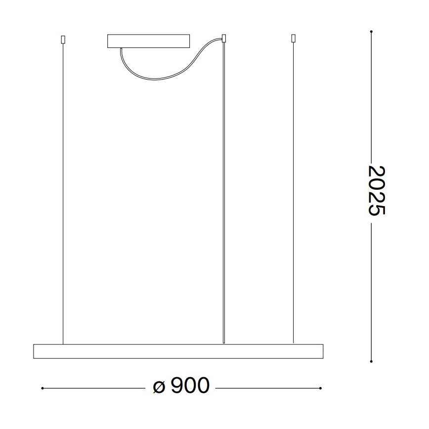Ideal Lux - LED Chandelier on a string ORACLE LED/55W/230V 3000K d. 90 cm black