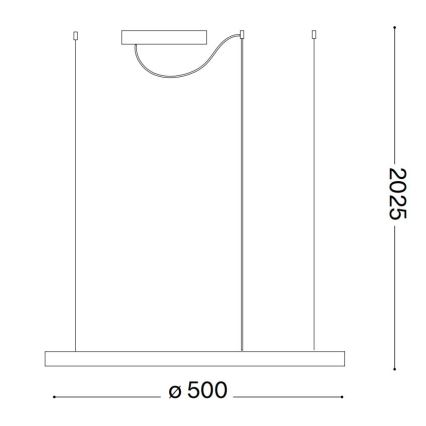 Ideal Lux - LED Dimmable chandelier on a string ORACLE SLIM LED/29W/230V 3000K d. 50 cm black