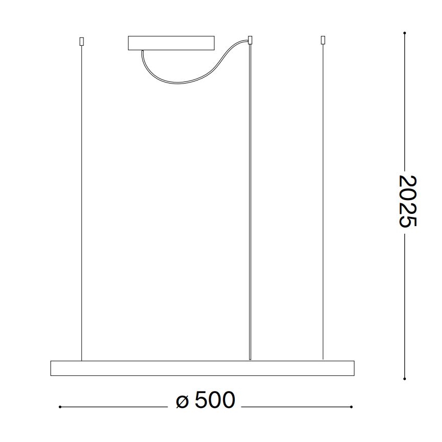 Ideal Lux - LED Dimmable chandelier on a string ORACLE SLIM LED/29W/230V 3000K d. 50 cm black