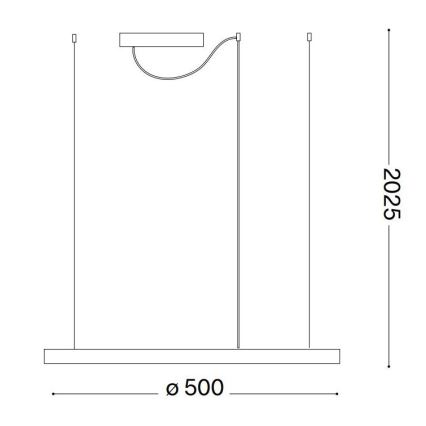 Ideal Lux - LED Chandelier on a string ORACLE SLIM LED/32W/230V 3000K d. 50 cm black