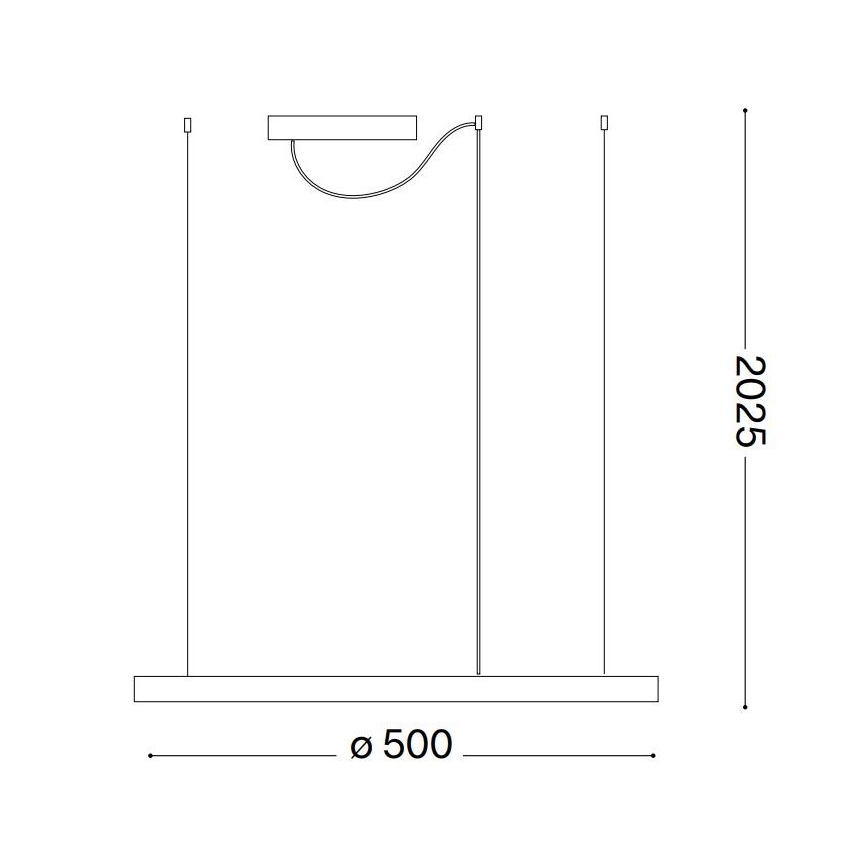 Ideal Lux - LED Chandelier on a string ORACLE SLIM LED/32W/230V 3000K d. 50 cm black
